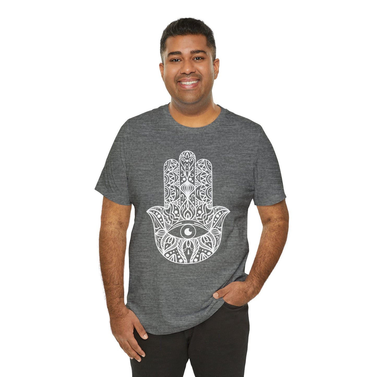 Pita Girl® Hamsa Palm Hand  Unisex Jersey Tee - Casual Comfort for Food Lovers