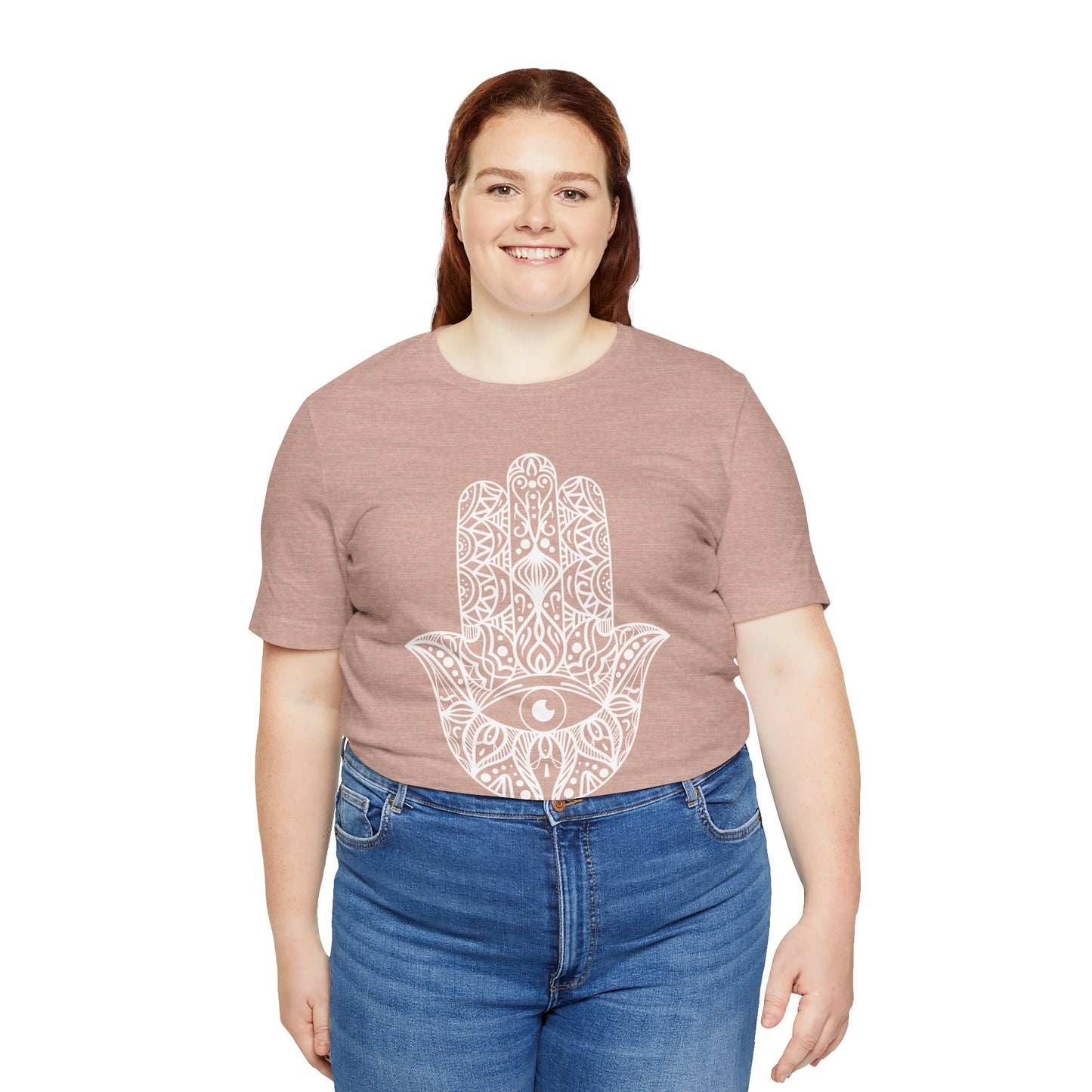 Pita Girl® Hamsa Palm Hand  Unisex Jersey Tee - Casual Comfort for Food Lovers