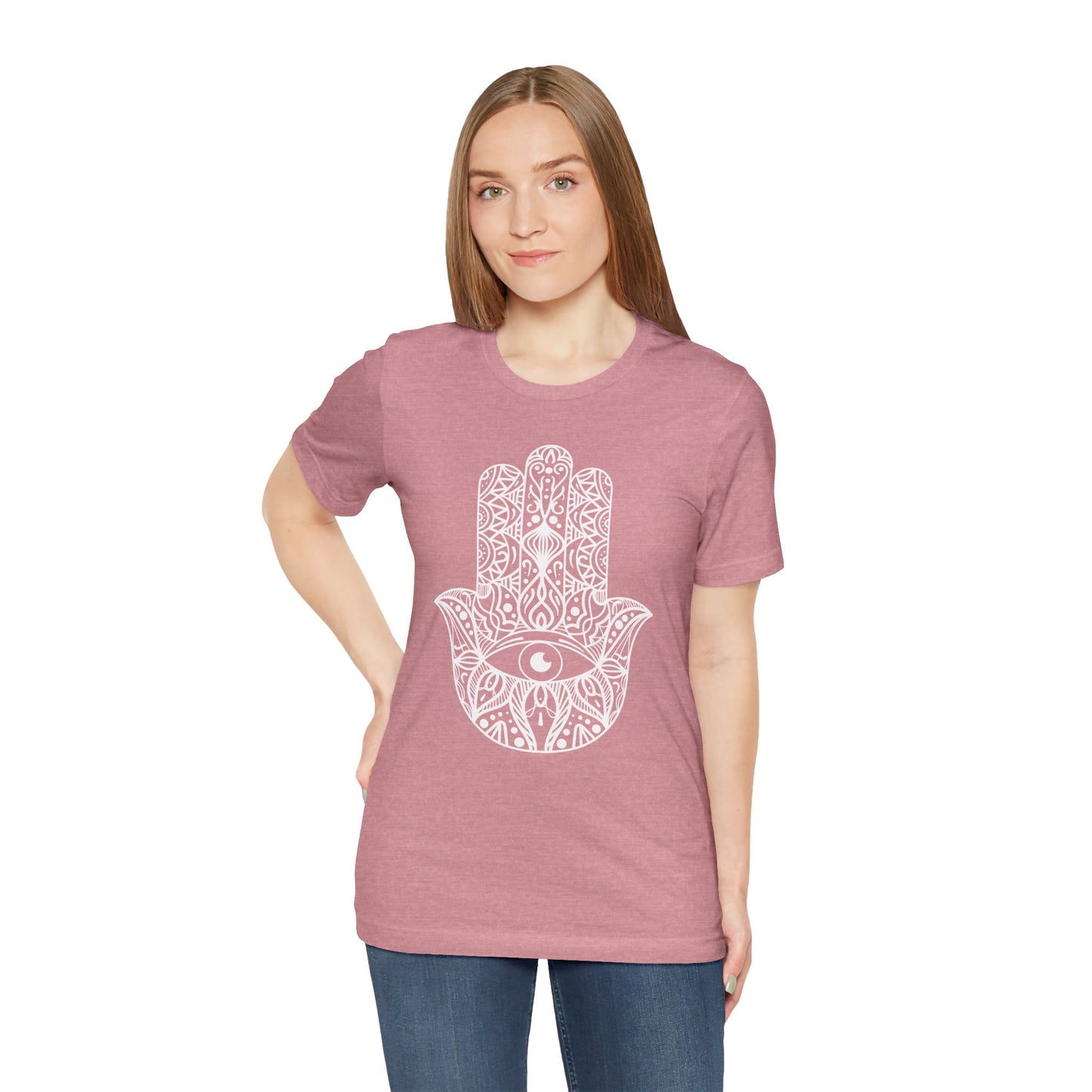 Pita Girl® Hamsa Palm Hand  Unisex Jersey Tee - Casual Comfort for Food Lovers