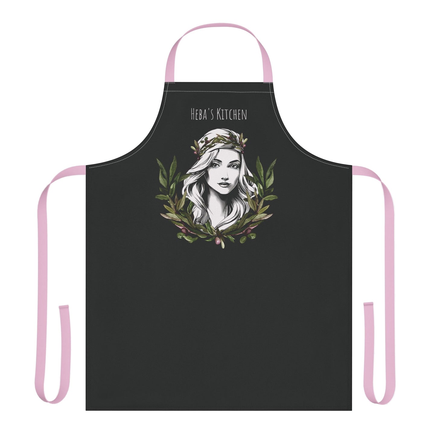 Personalized Pita Girl Wreath Apron with 5-Color Straps - Perfect for Cooking & Gift Giving