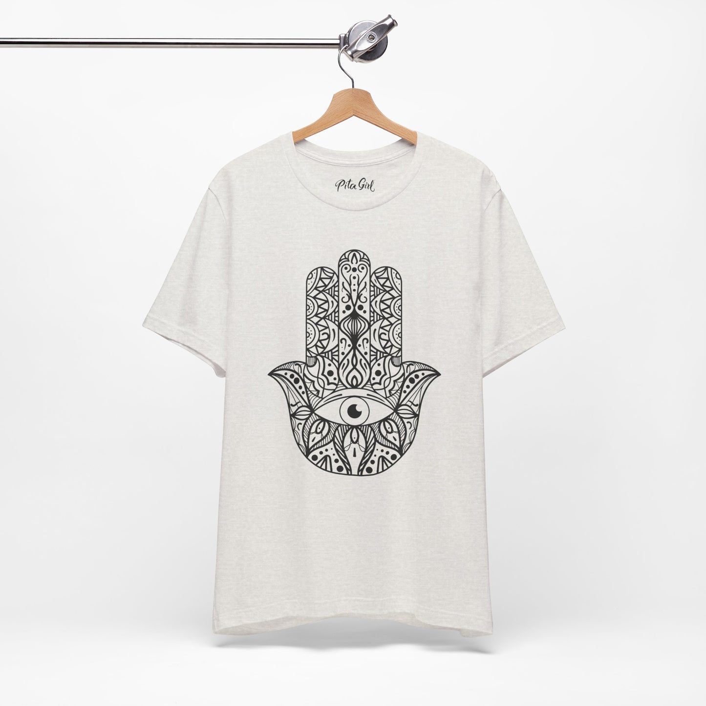 Pita Girl® Hamsa Palm Hand  Unisex Jersey Tee - Casual Comfort for Food Lovers