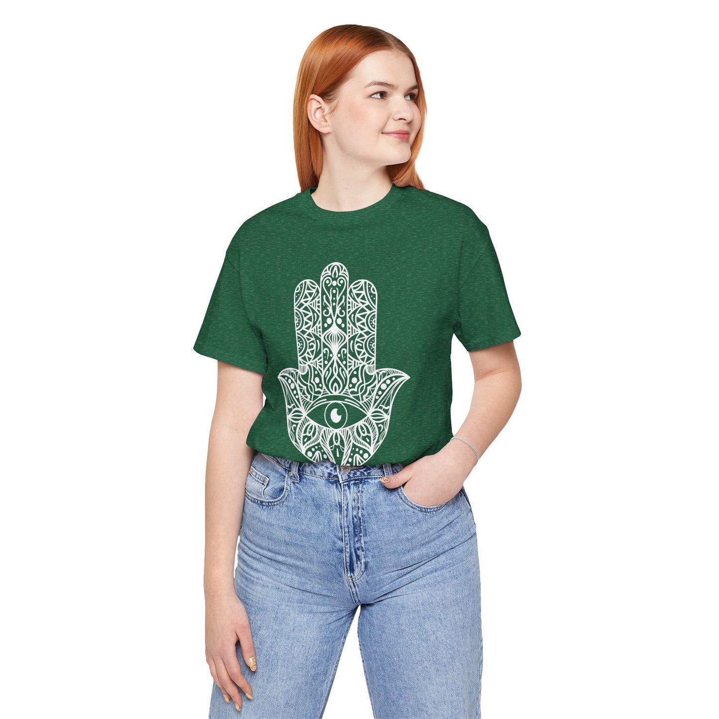Pita Girl® Hamsa Palm Hand  Unisex Jersey Tee - Casual Comfort for Food Lovers