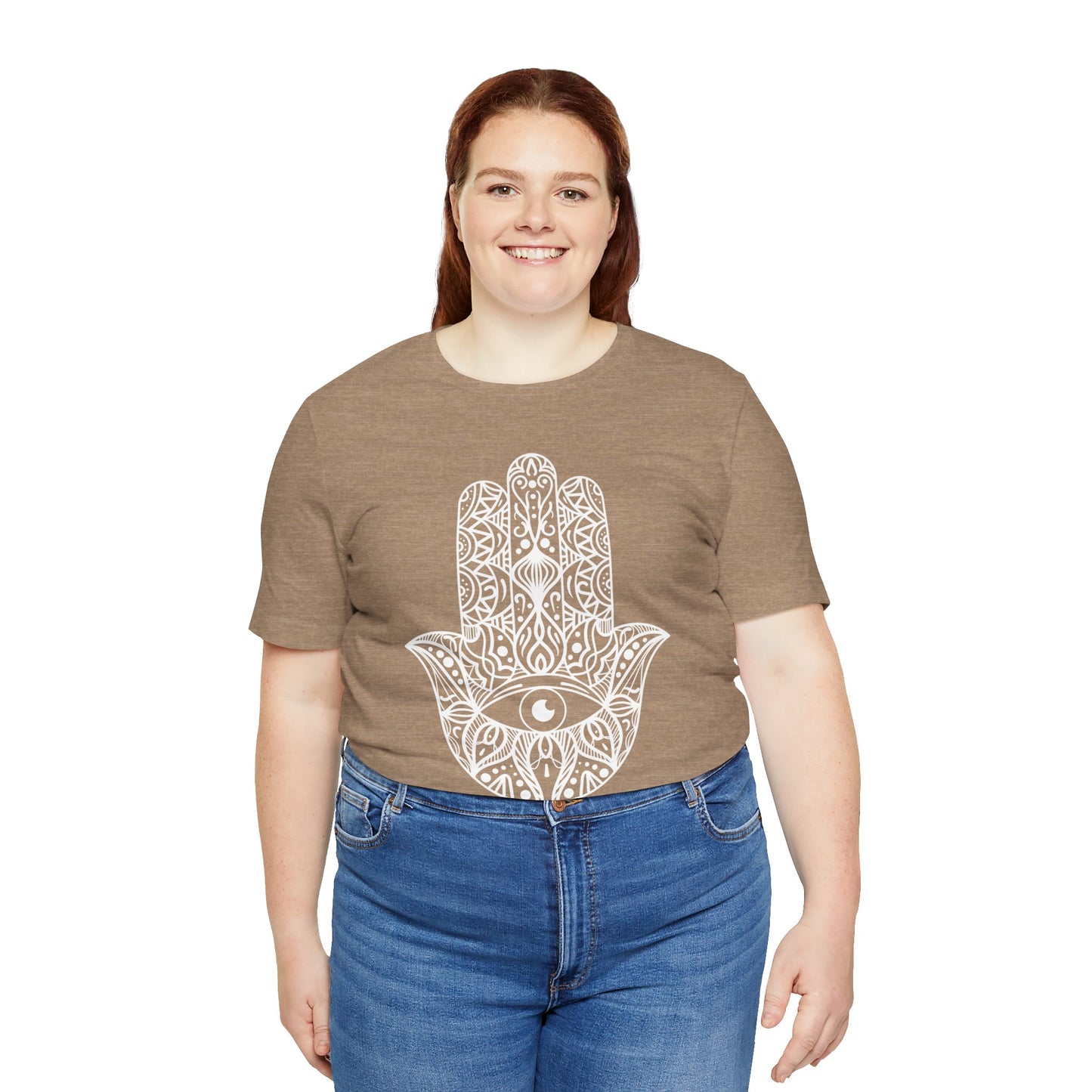 Pita Girl® Hamsa Palm Hand  Unisex Jersey Tee - Casual Comfort for Food Lovers
