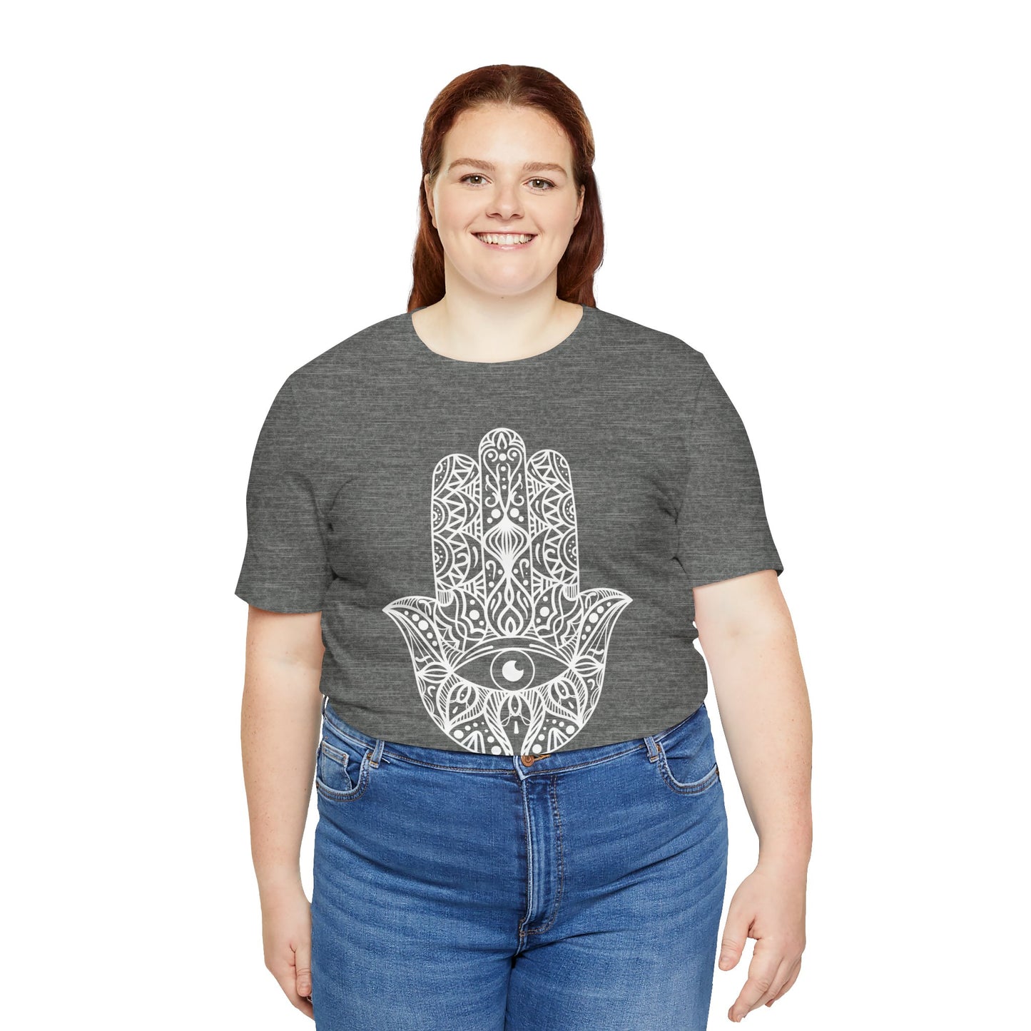 Pita Girl® Hamsa Palm Hand  Unisex Jersey Tee - Casual Comfort for Food Lovers