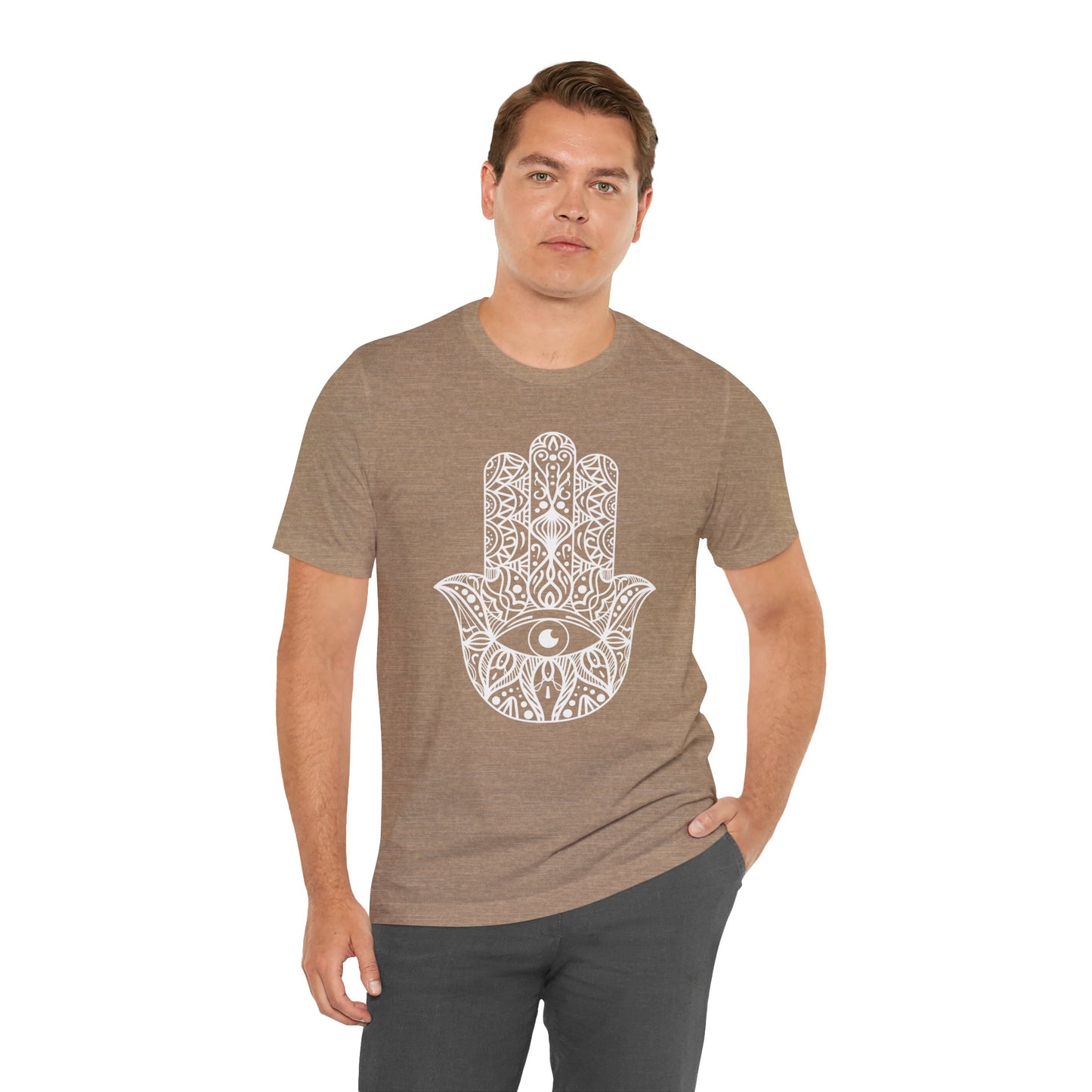 Pita Girl® Hamsa Palm Hand  Unisex Jersey Tee - Casual Comfort for Food Lovers