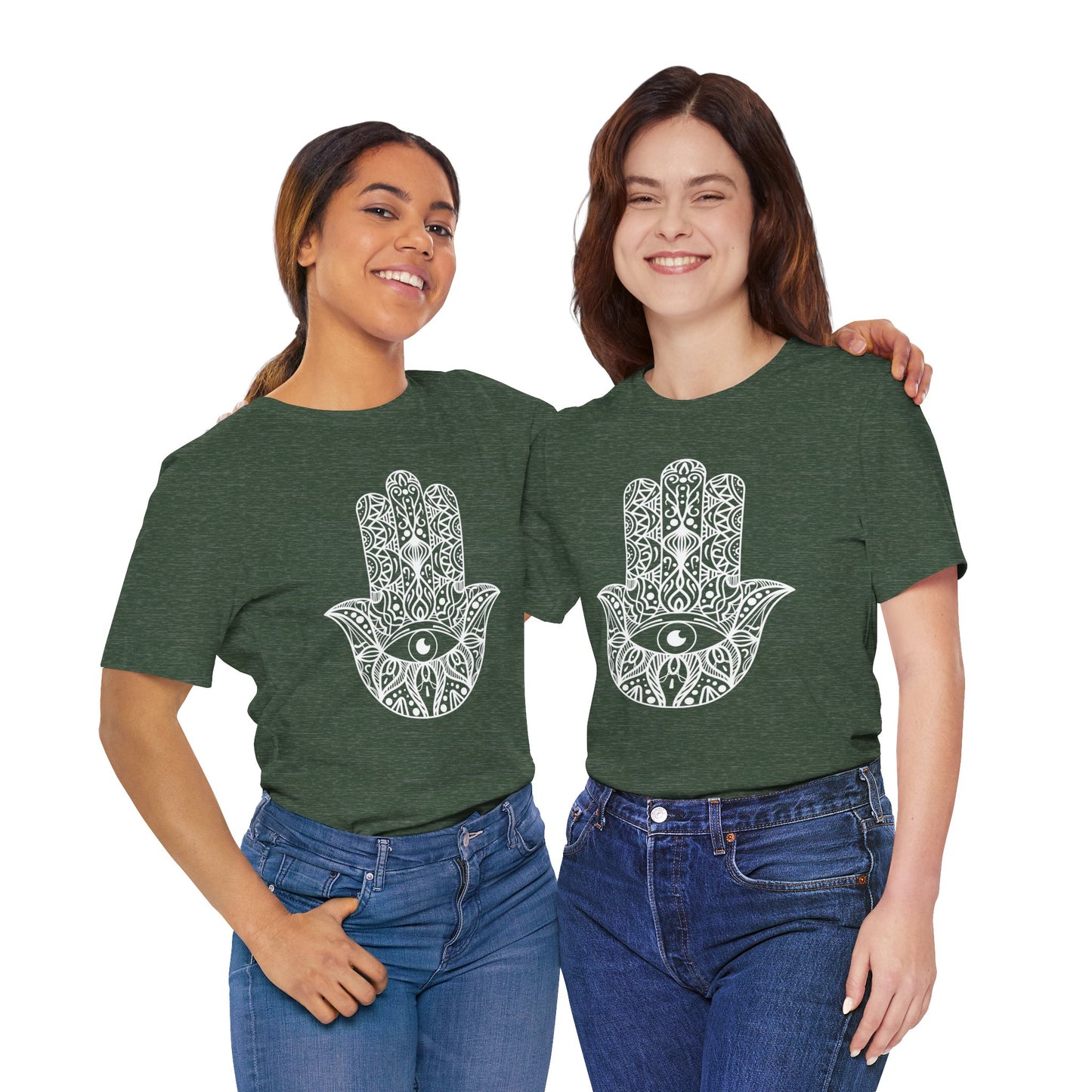 Pita Girl® Hamsa Palm Hand  Unisex Jersey Tee - Casual Comfort for Food Lovers
