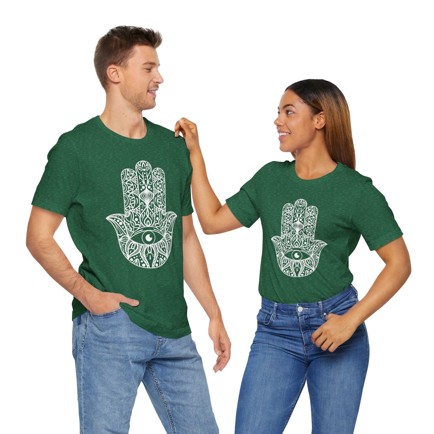 Pita Girl® Hamsa Palm Hand  Unisex Jersey Tee - Casual Comfort for Food Lovers