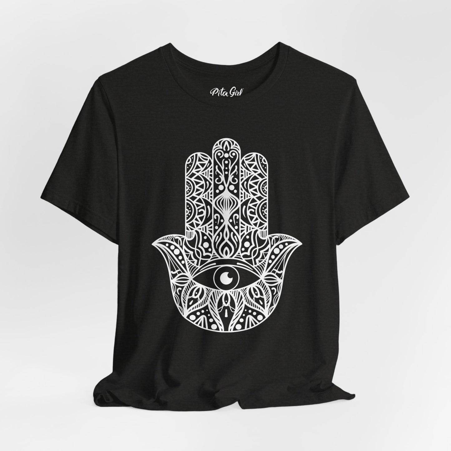 Pita Girl® Hamsa Palm Hand  Unisex Jersey Tee - Casual Comfort for Food Lovers