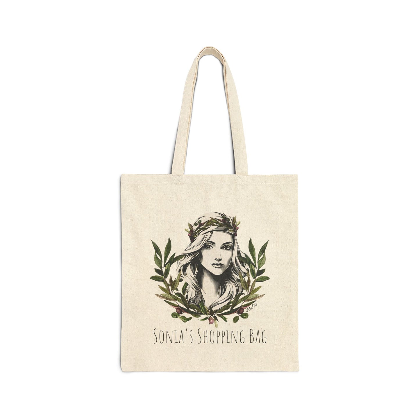 Personalized Bohemian Floral Tote Bag - Eco-Friendly Canvas Carryall with Elegant Woman Design