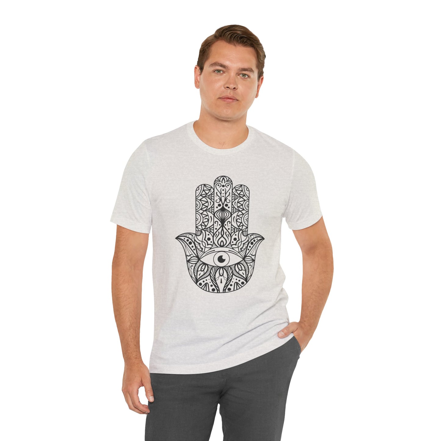 Pita Girl® Hamsa Palm Hand  Unisex Jersey Tee - Casual Comfort for Food Lovers