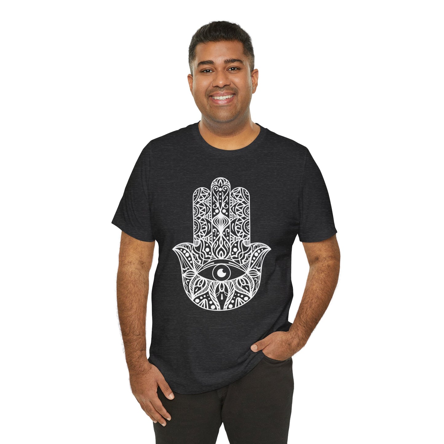 Pita Girl® Hamsa Palm Hand  Unisex Jersey Tee - Casual Comfort for Food Lovers