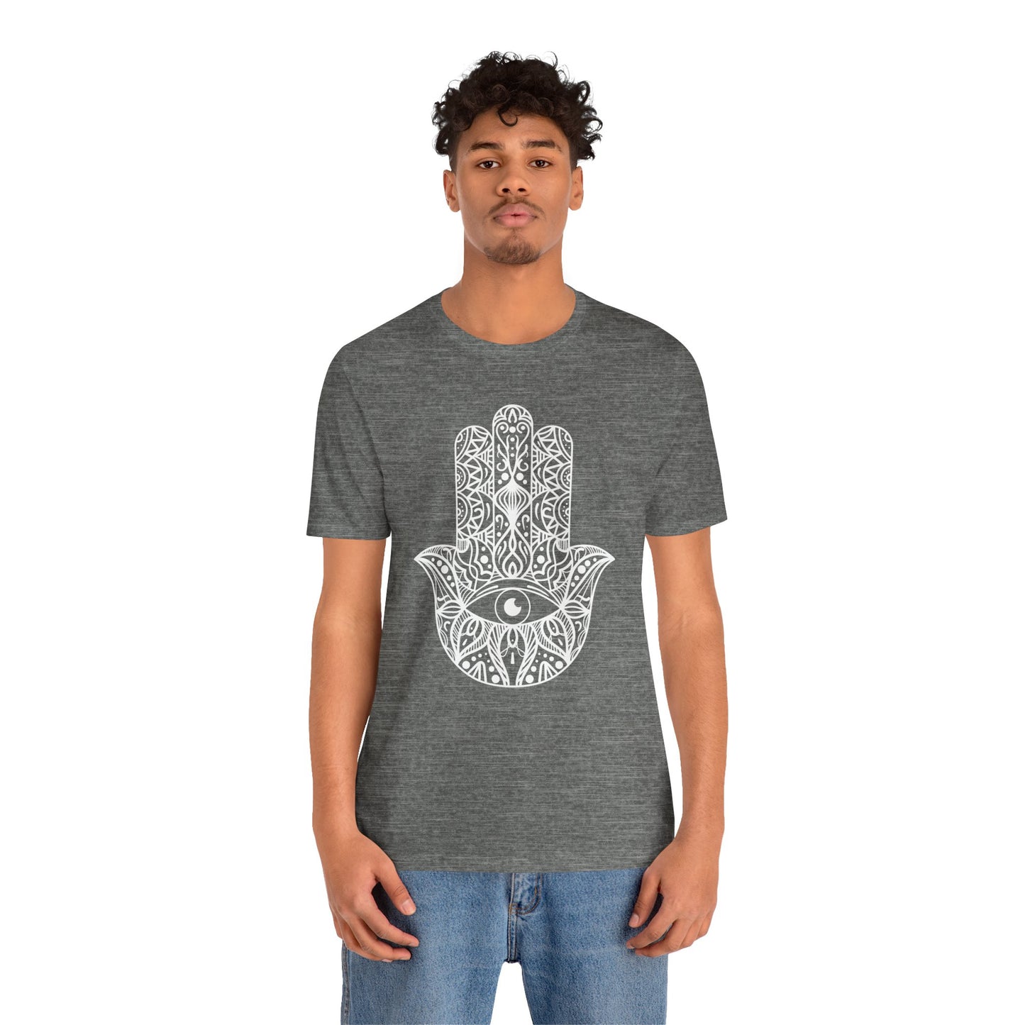 Pita Girl® Hamsa Palm Hand  Unisex Jersey Tee - Casual Comfort for Food Lovers