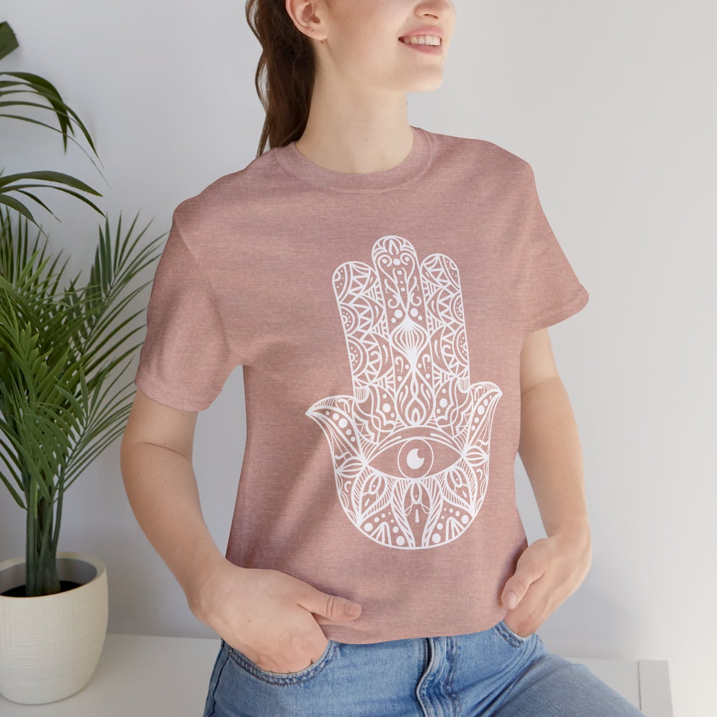 Pita Girl® Hamsa Palm Hand  Unisex Jersey Tee - Casual Comfort for Food Lovers
