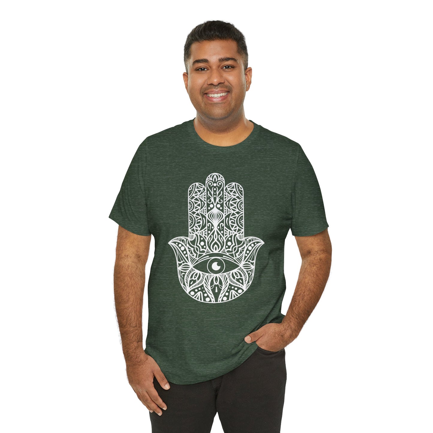 Pita Girl® Hamsa Palm Hand  Unisex Jersey Tee - Casual Comfort for Food Lovers