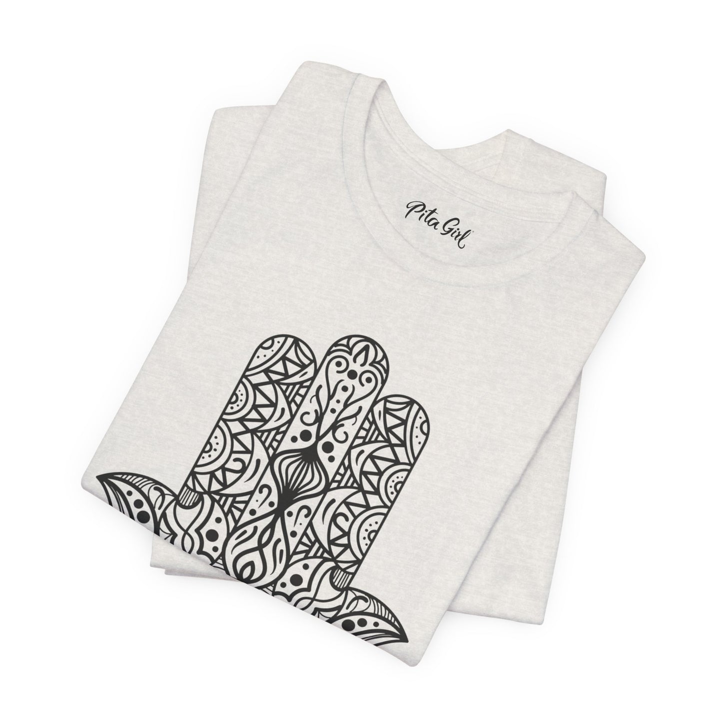 Pita Girl® Hamsa Palm Hand  Unisex Jersey Tee - Casual Comfort for Food Lovers