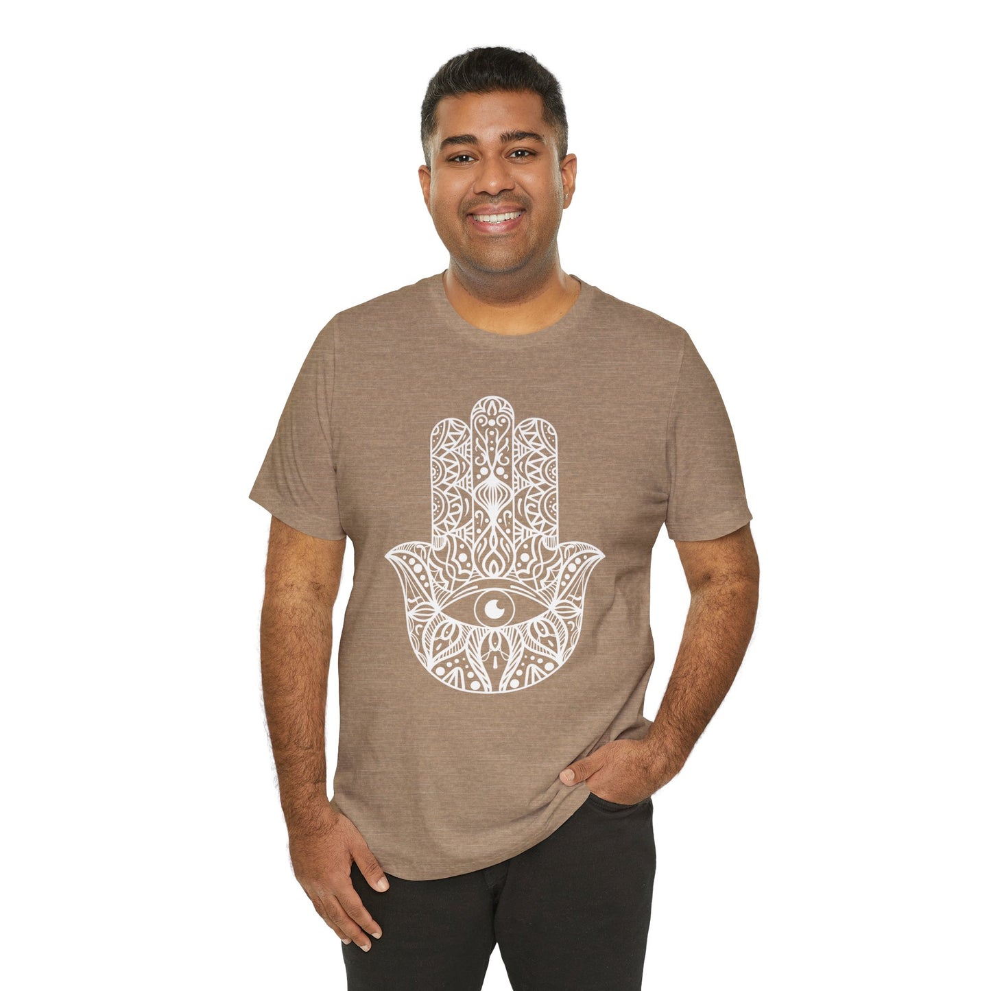 Pita Girl® Hamsa Palm Hand  Unisex Jersey Tee - Casual Comfort for Food Lovers