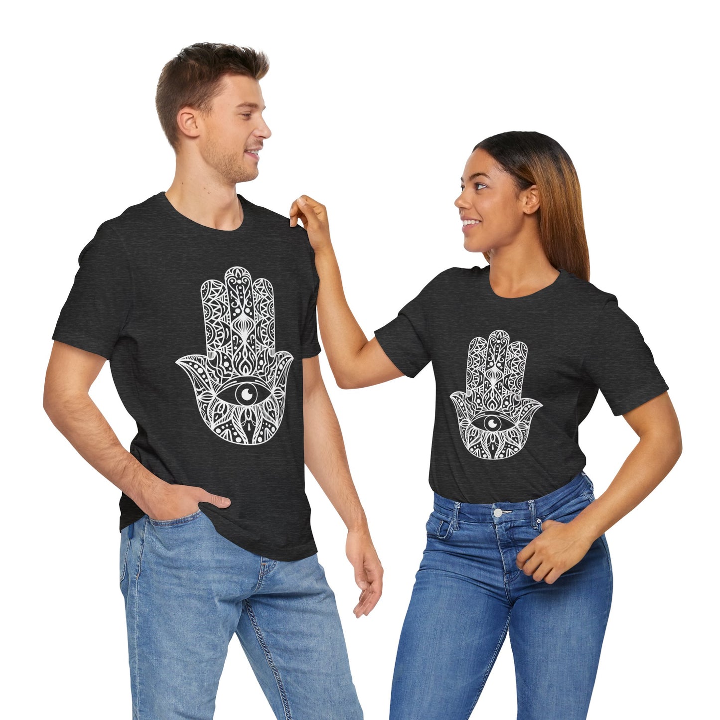 Pita Girl® Hamsa Palm Hand  Unisex Jersey Tee - Casual Comfort for Food Lovers