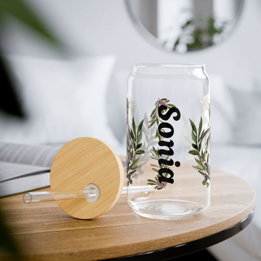Stylish Personalized 16oz Sipper Glass - Perfect for Eco-Friendly Sips!