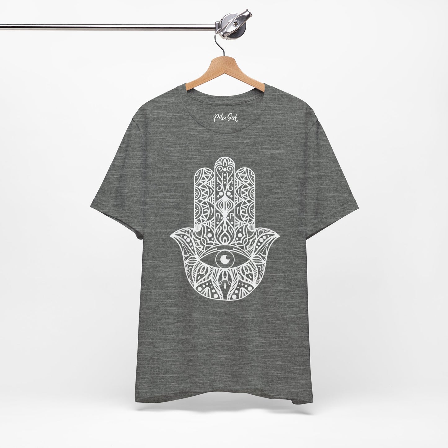 Pita Girl® Hamsa Palm Hand  Unisex Jersey Tee - Casual Comfort for Food Lovers