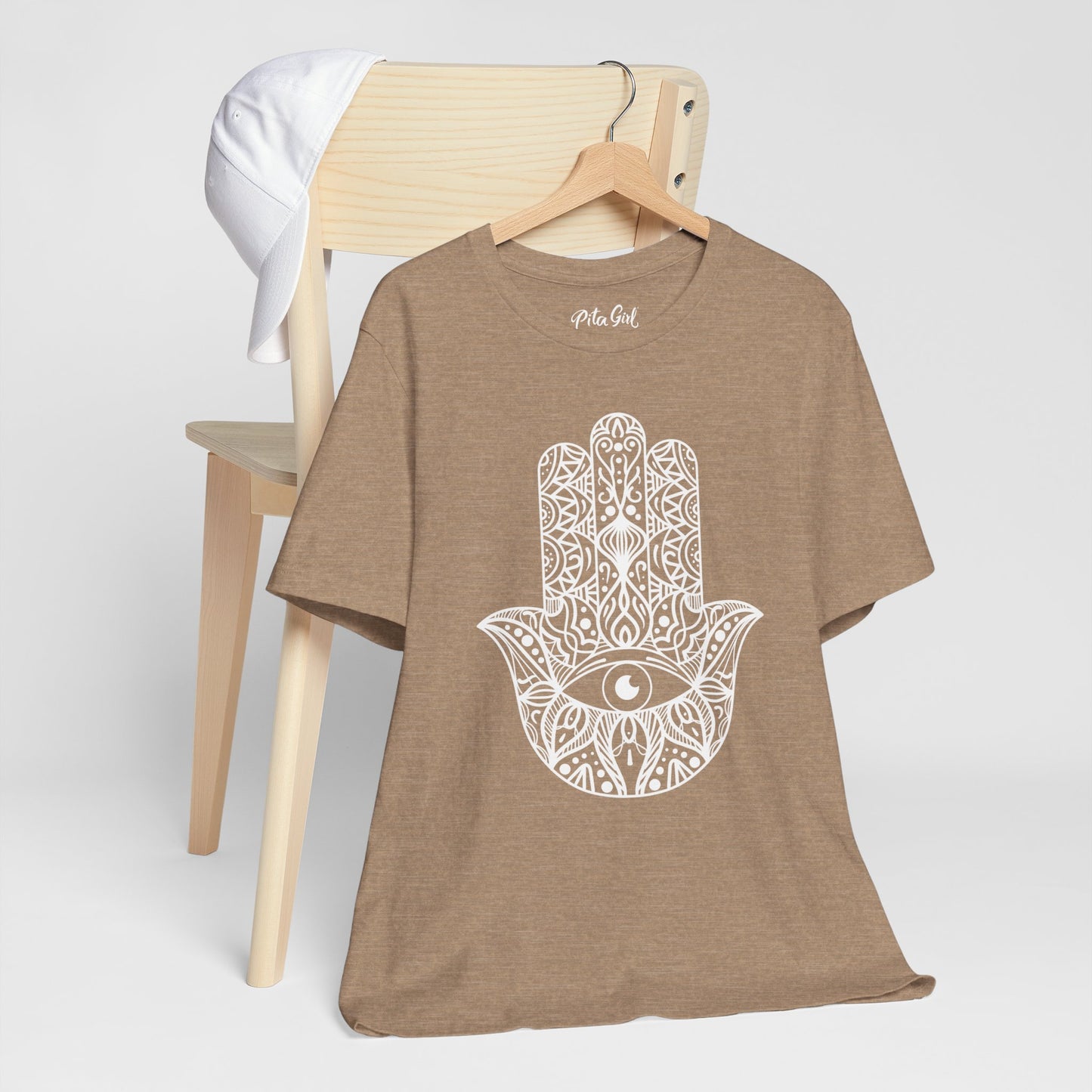 Pita Girl® Hamsa Palm Hand  Unisex Jersey Tee - Casual Comfort for Food Lovers