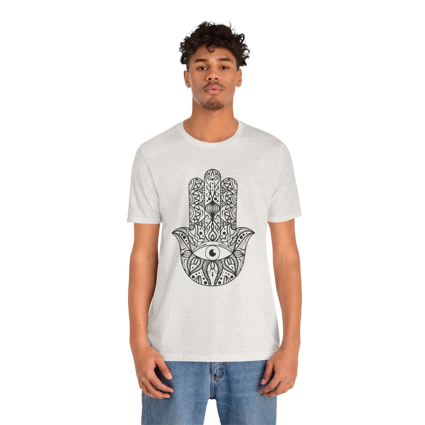 Pita Girl® Hamsa Palm Hand  Unisex Jersey Tee - Casual Comfort for Food Lovers