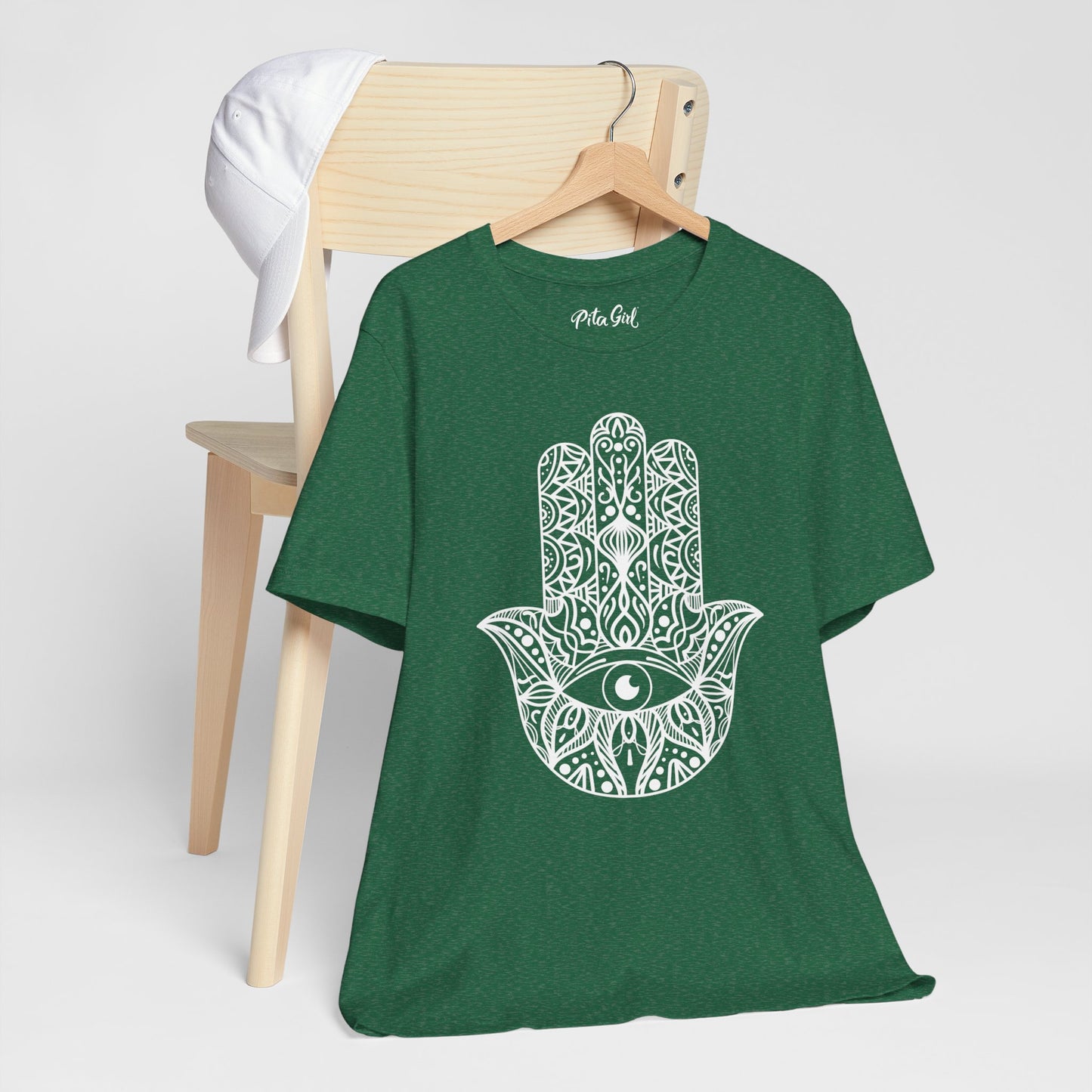 Pita Girl® Hamsa Palm Hand  Unisex Jersey Tee - Casual Comfort for Food Lovers