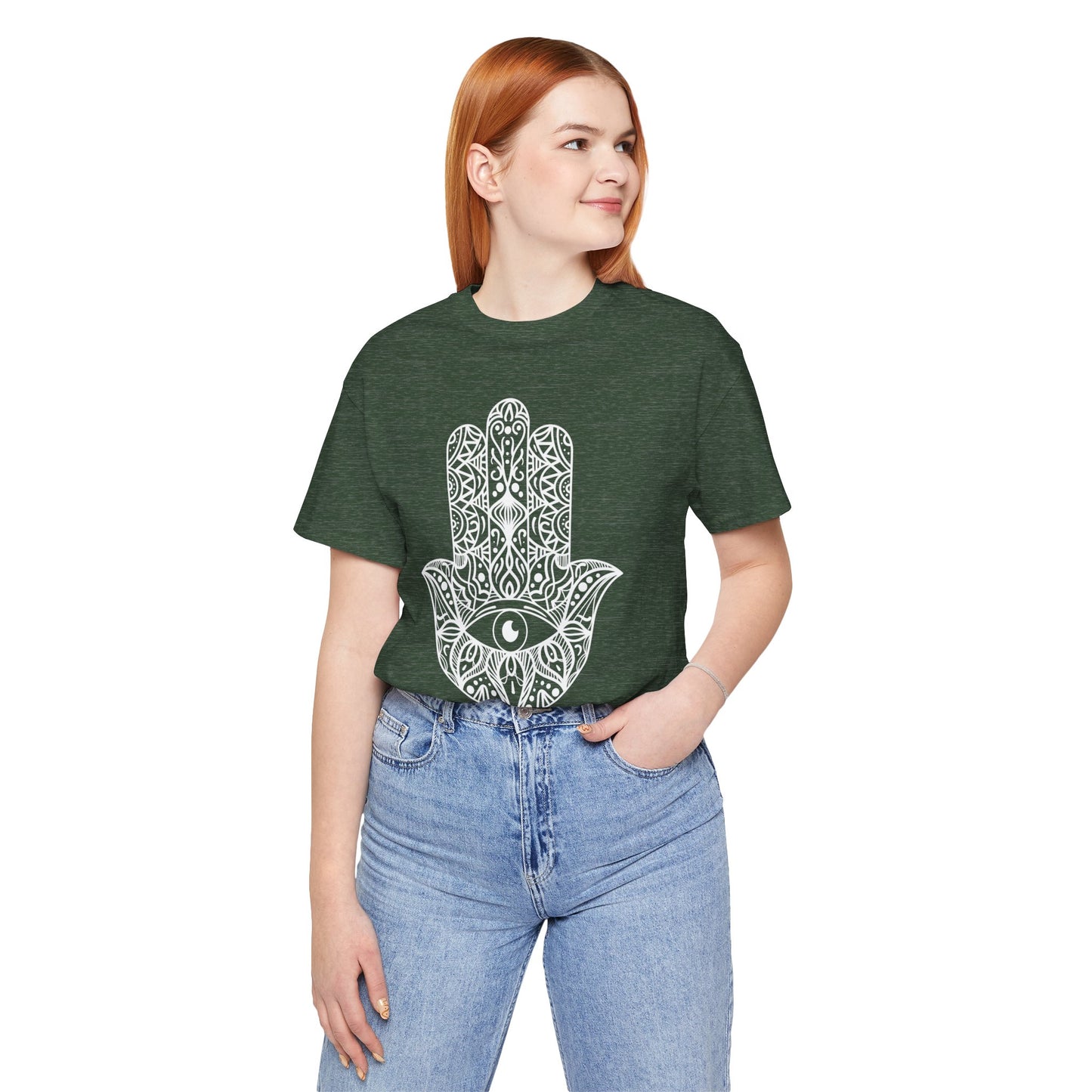 Pita Girl® Hamsa Palm Hand  Unisex Jersey Tee - Casual Comfort for Food Lovers