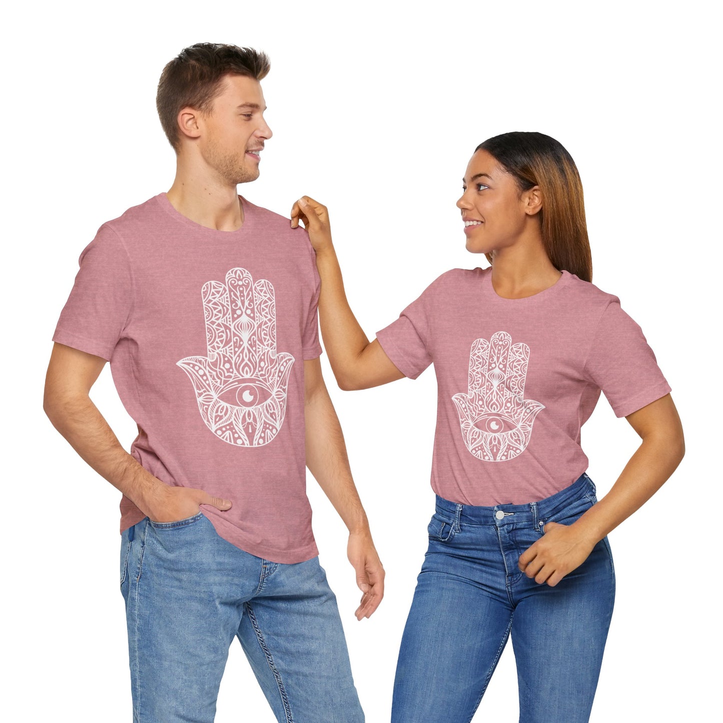 Pita Girl® Hamsa Palm Hand  Unisex Jersey Tee - Casual Comfort for Food Lovers