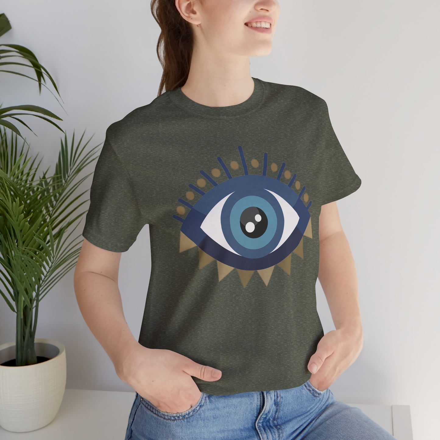 Pita Girl® Evil Eye Protection Unisex Jersey Tee - Casual Comfort for Food Lovers