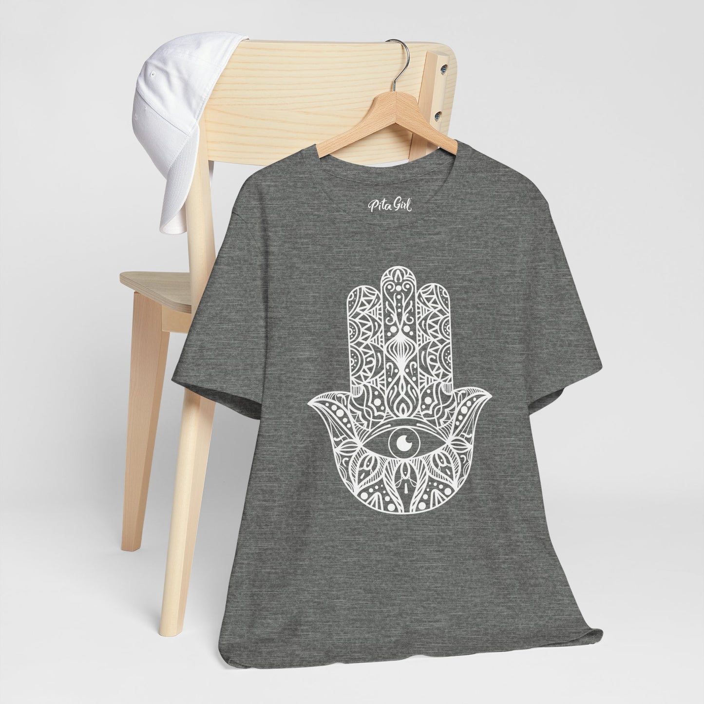 Pita Girl® Hamsa Palm Hand  Unisex Jersey Tee - Casual Comfort for Food Lovers