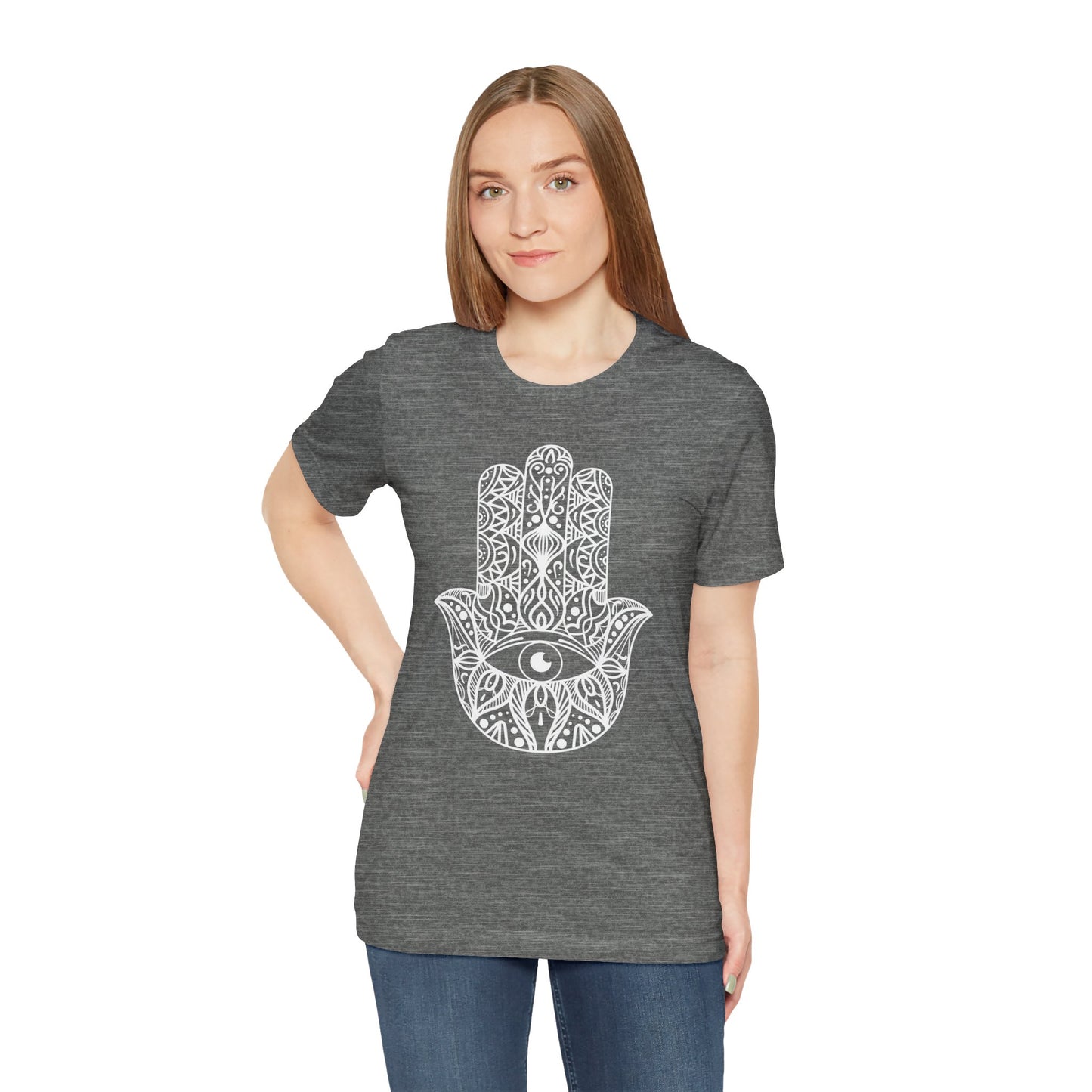 Pita Girl® Hamsa Palm Hand  Unisex Jersey Tee - Casual Comfort for Food Lovers
