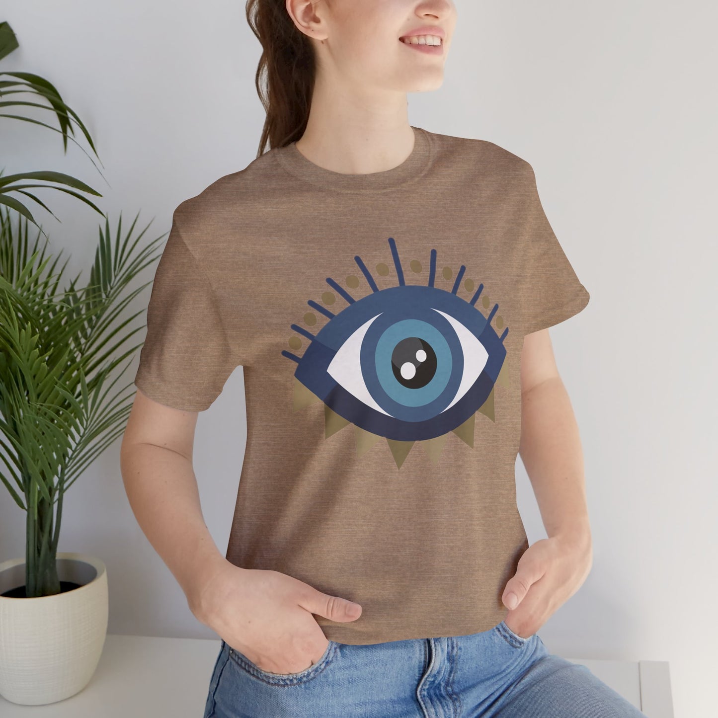 Pita Girl® Evil Eye Protection Unisex Jersey Tee - Casual Comfort for Food Lovers