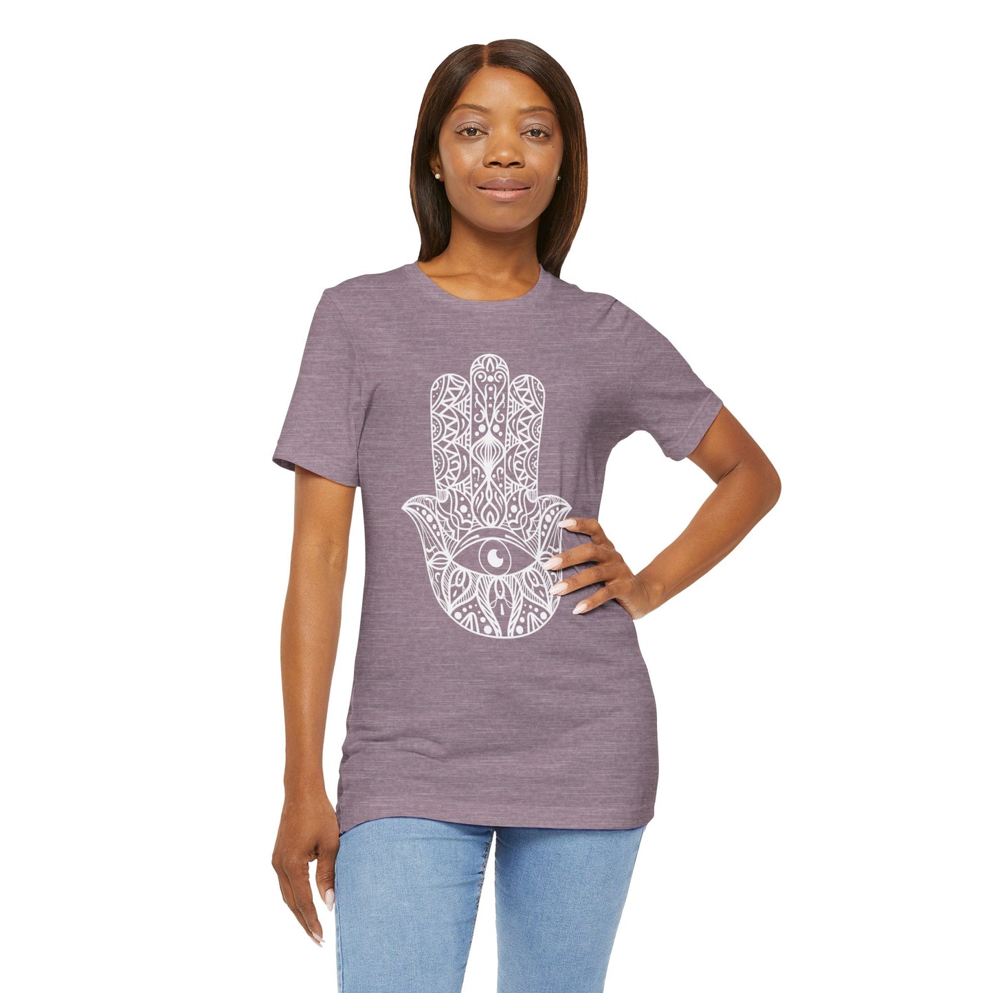 Pita Girl® Hamsa Palm Hand  Unisex Jersey Tee - Casual Comfort for Food Lovers