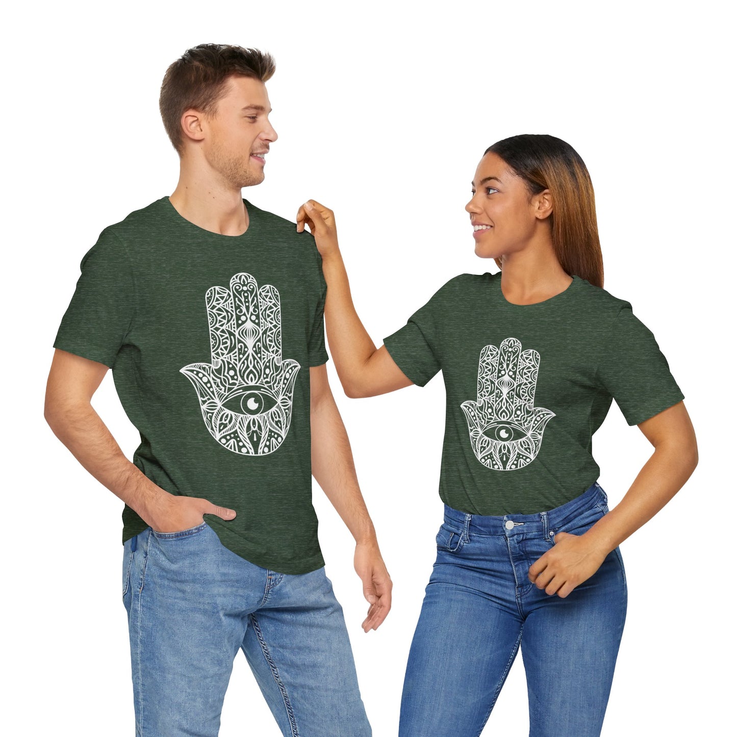Pita Girl® Hamsa Palm Hand  Unisex Jersey Tee - Casual Comfort for Food Lovers