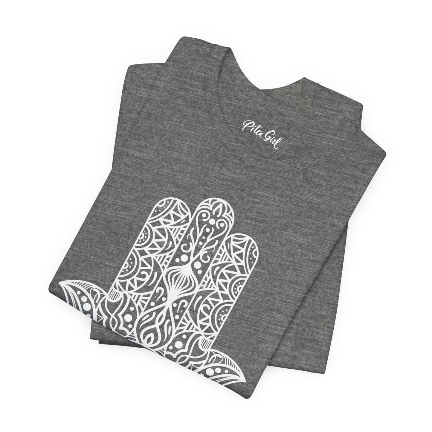 Pita Girl® Hamsa Palm Hand  Unisex Jersey Tee - Casual Comfort for Food Lovers