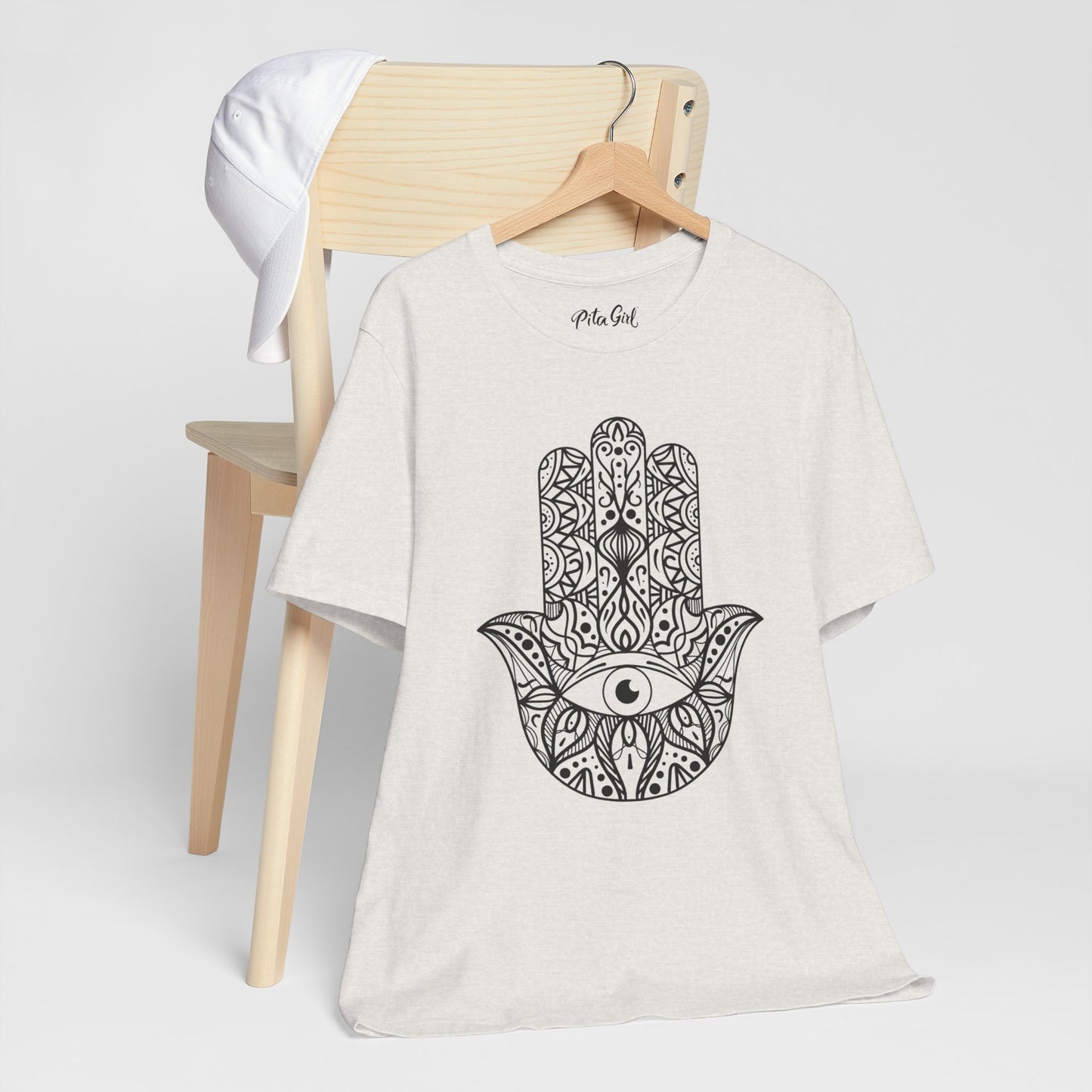 Pita Girl® Hamsa Palm Hand  Unisex Jersey Tee - Casual Comfort for Food Lovers