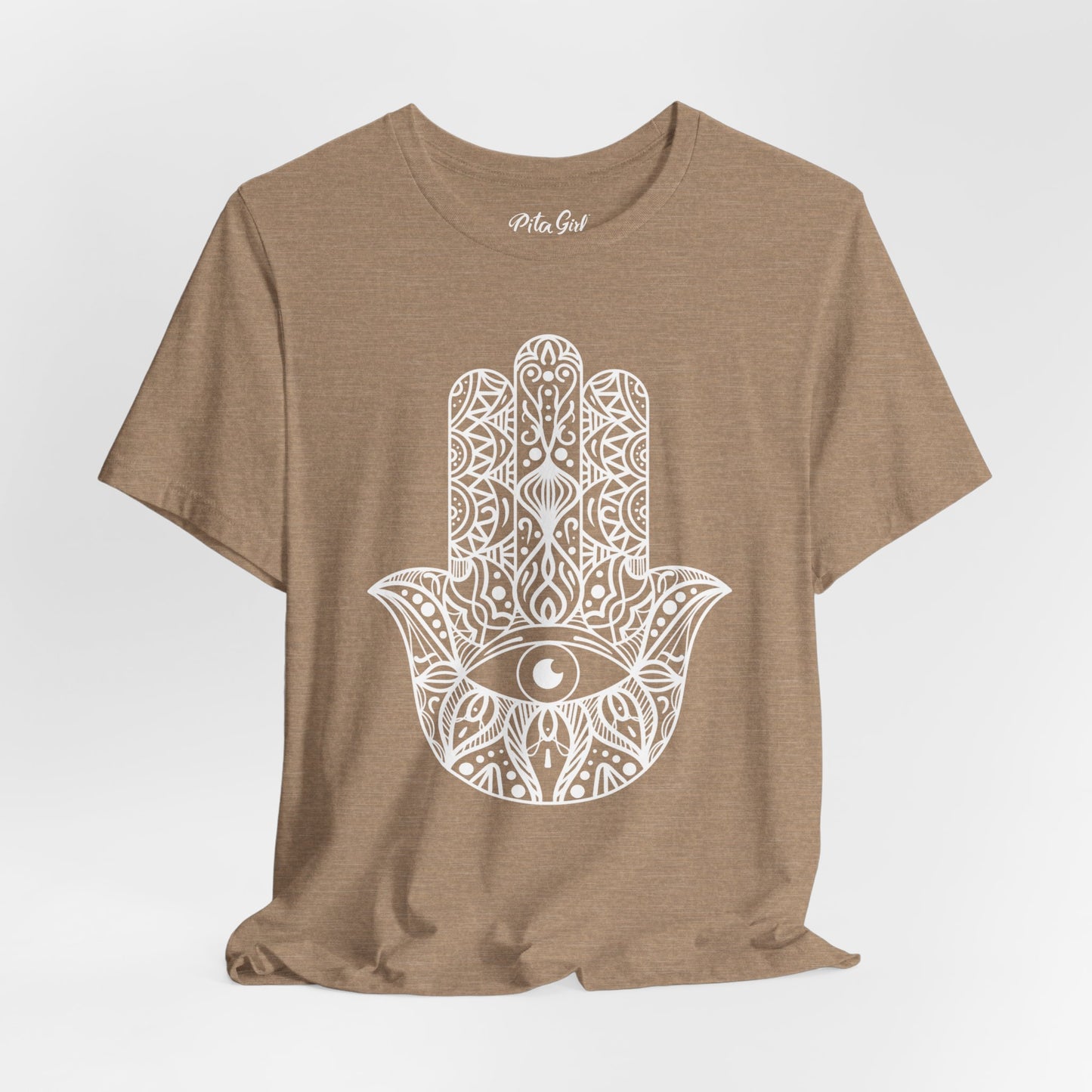 Pita Girl® Hamsa Palm Hand  Unisex Jersey Tee - Casual Comfort for Food Lovers