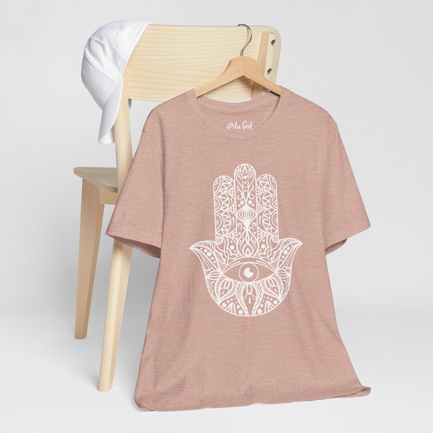 Pita Girl® Hamsa Palm Hand  Unisex Jersey Tee - Casual Comfort for Food Lovers