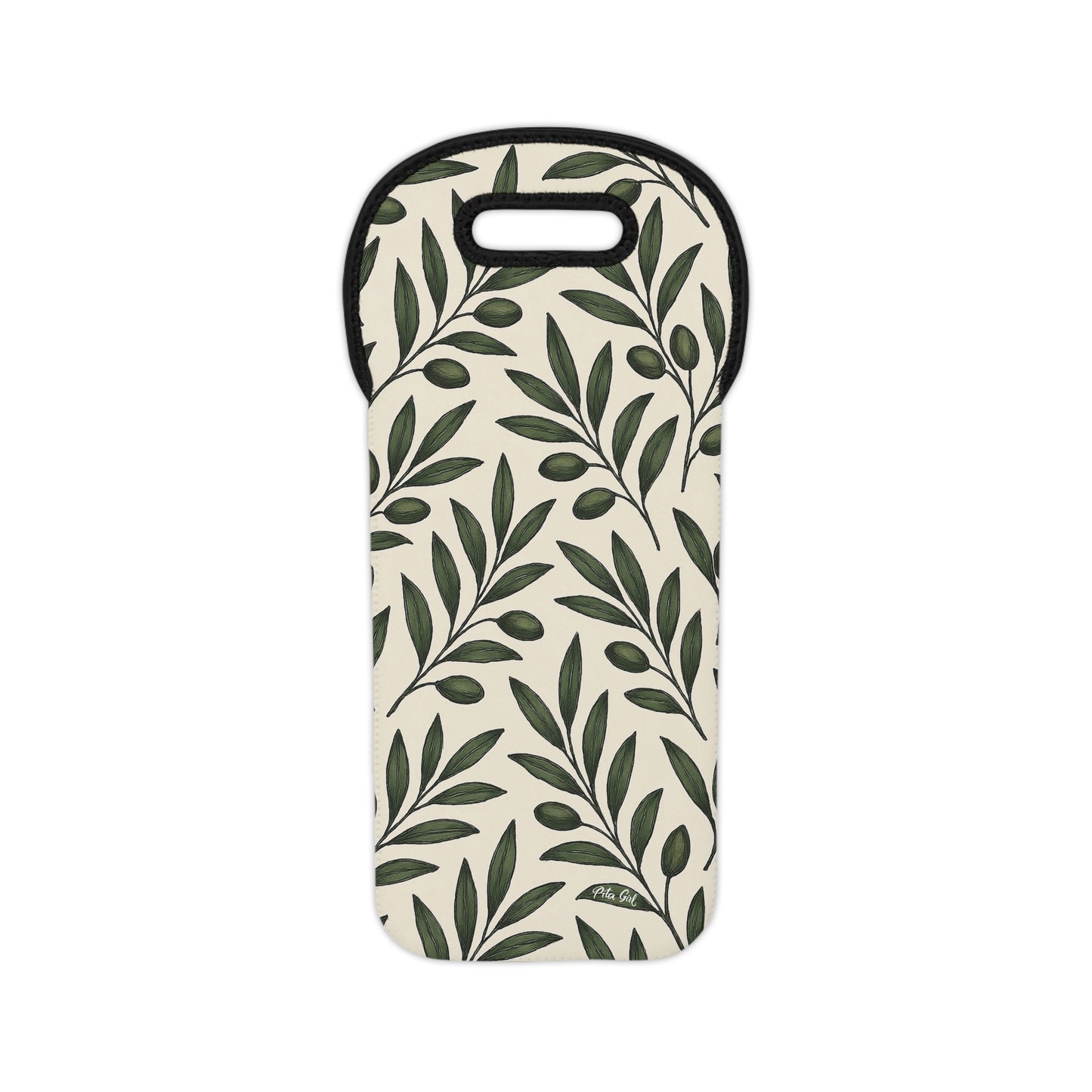 Stylish Wine Tote Bag - Olive Leaf Design for Gifting & Picnics