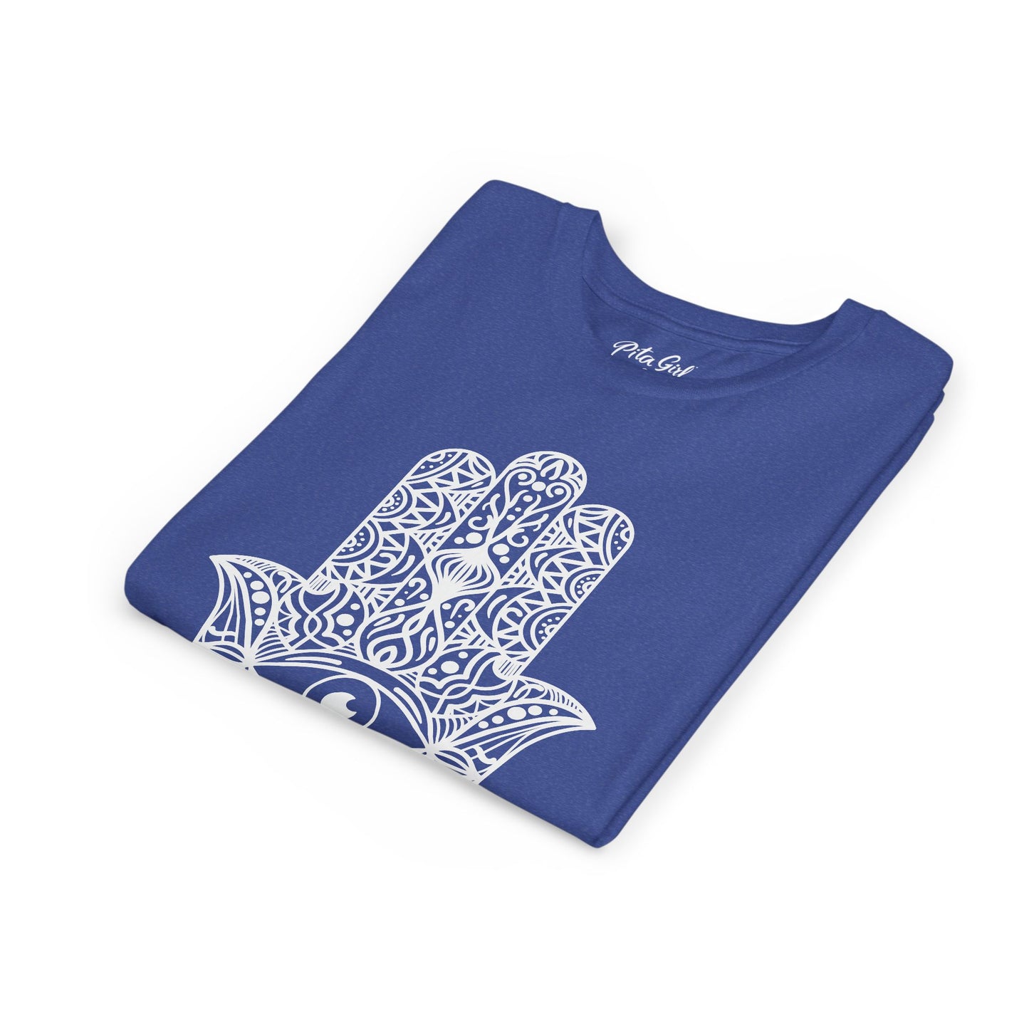 Youth Short Sleeve Tee with Hamsa Design - Boho Chic T-Shirt for Spiritual Kids