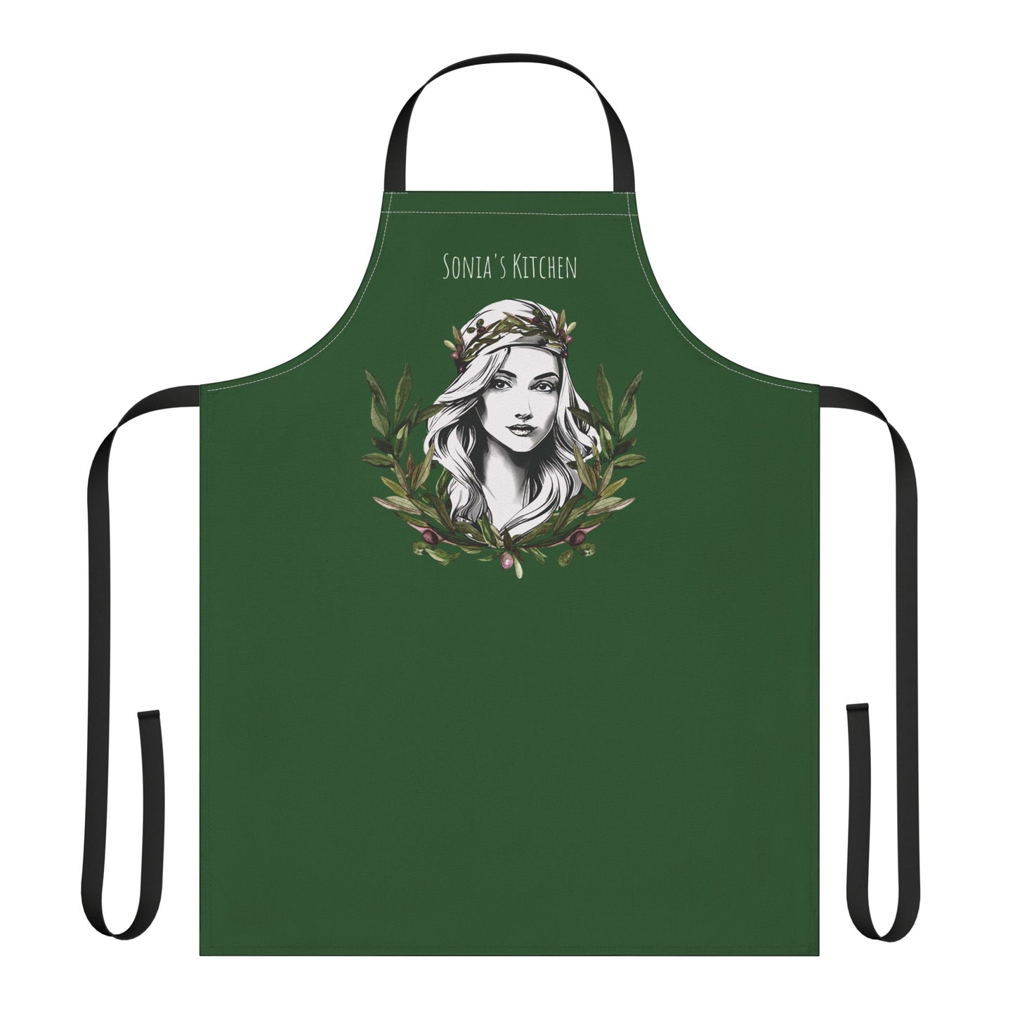 Personalized Pita Girl Wreath Apron with 5-Color Straps - Perfect for Cooking & Gift Giving