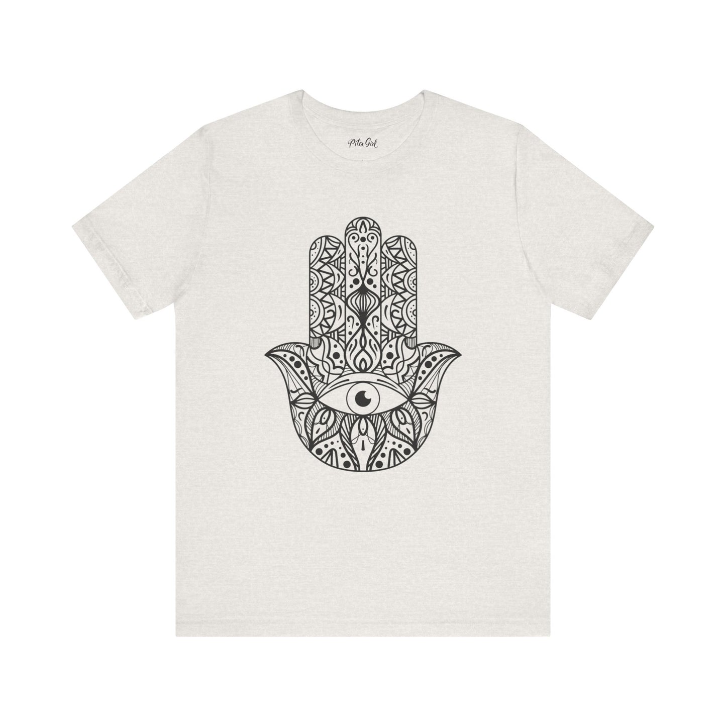 Pita Girl® Hamsa Palm Hand  Unisex Jersey Tee - Casual Comfort for Food Lovers