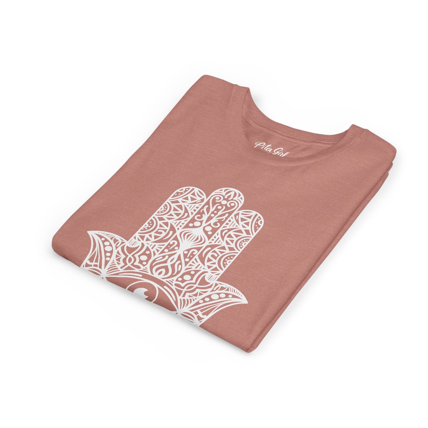 Youth Short Sleeve Tee with Hamsa Design - Boho Chic T-Shirt for Spiritual Kids