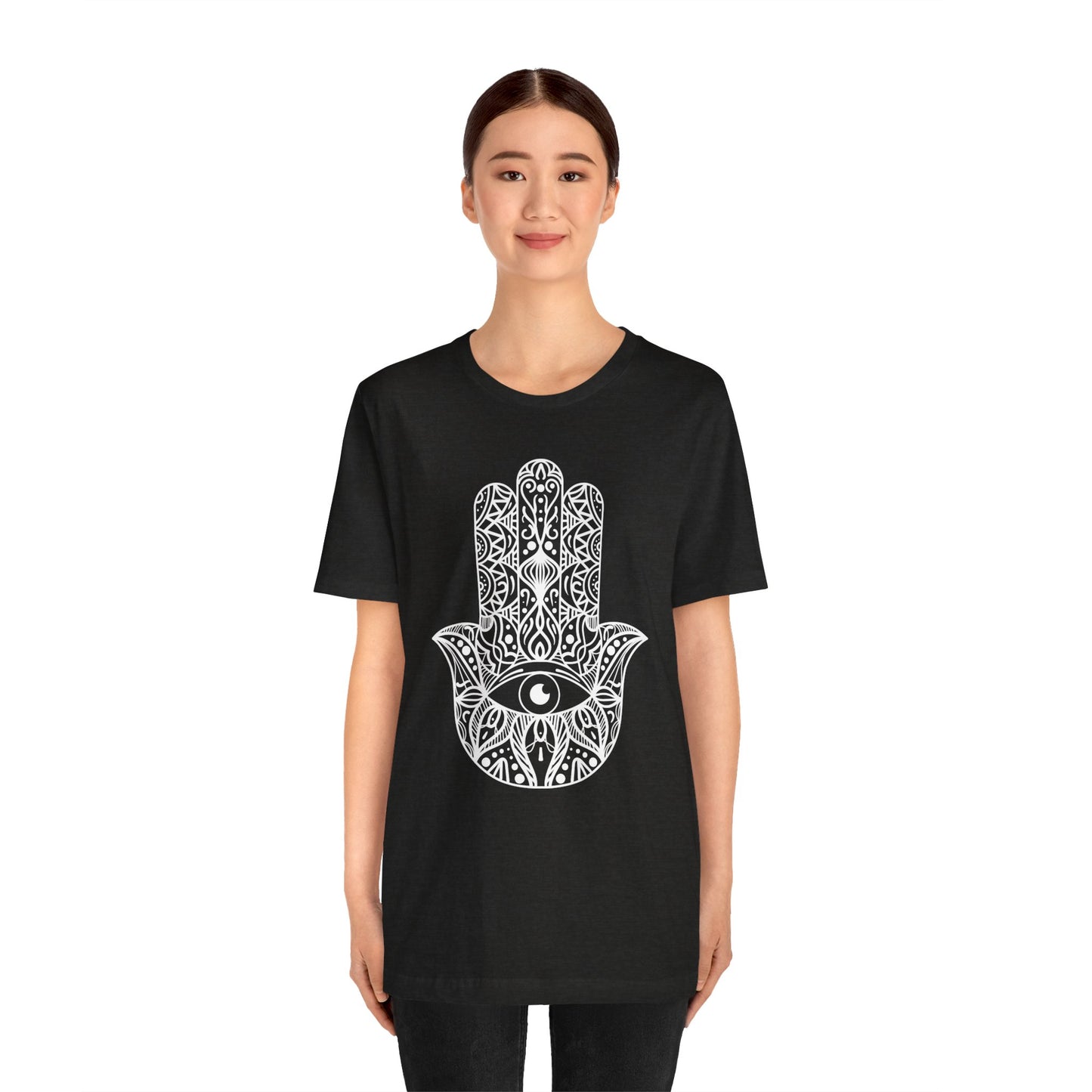 Pita Girl® Hamsa Palm Hand  Unisex Jersey Tee - Casual Comfort for Food Lovers