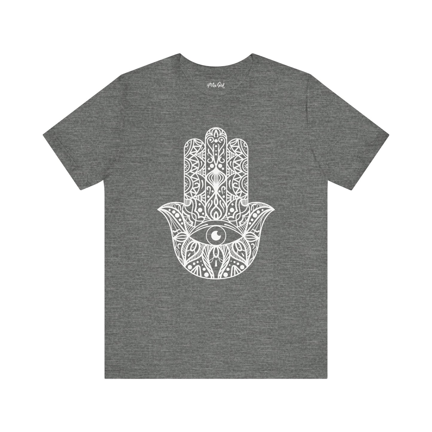 Pita Girl® Hamsa Palm Hand  Unisex Jersey Tee - Casual Comfort for Food Lovers