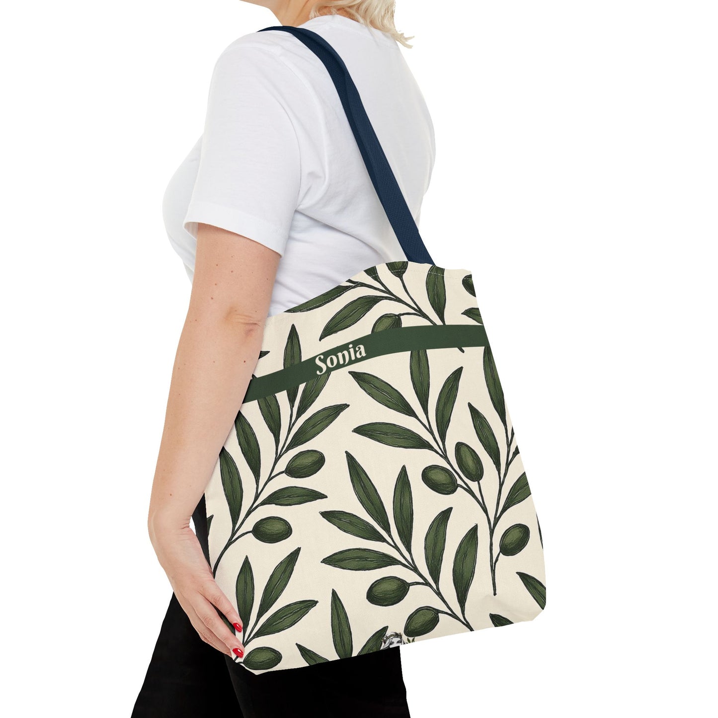 Personalized Olive Leaf Tote Bag - Eco-Friendly Fashion Accessory