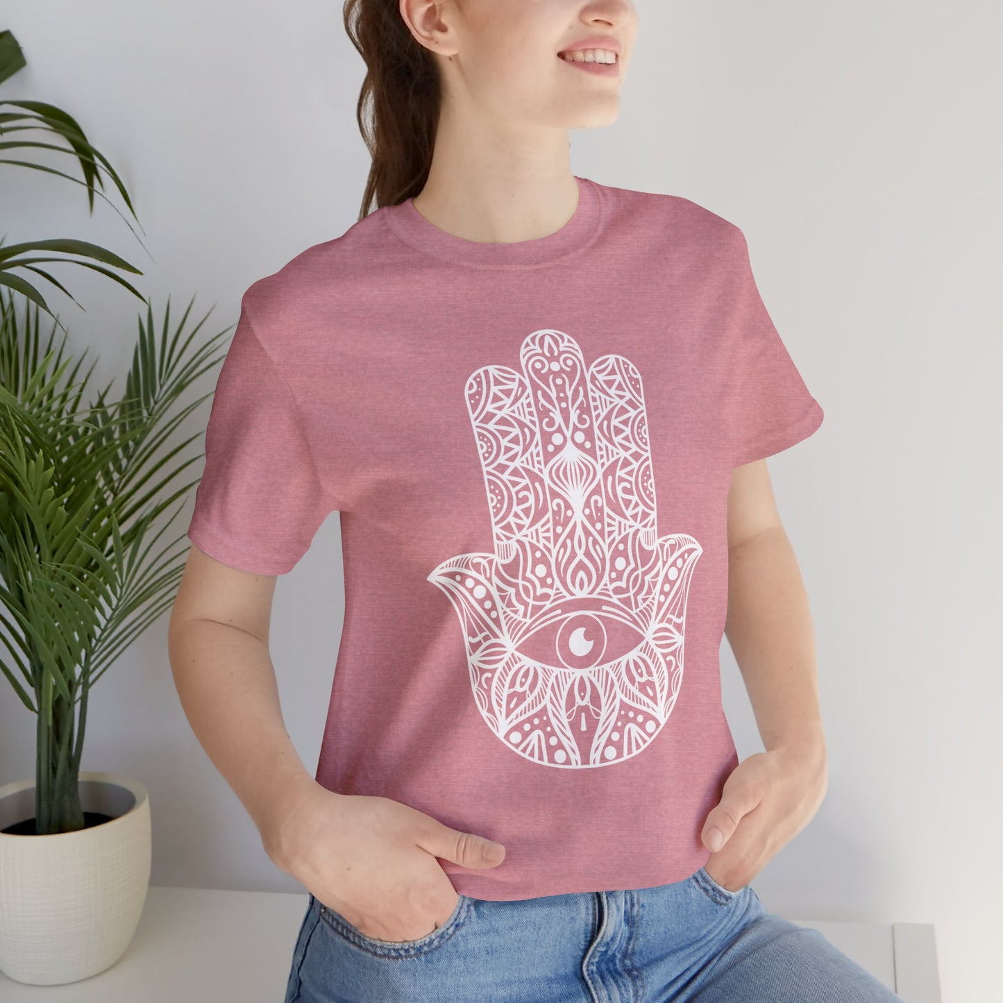 Pita Girl® Hamsa Palm Hand  Unisex Jersey Tee - Casual Comfort for Food Lovers