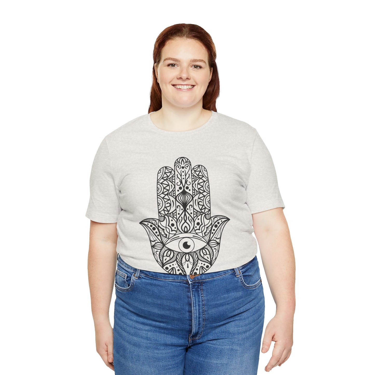 Pita Girl® Hamsa Palm Hand  Unisex Jersey Tee - Casual Comfort for Food Lovers