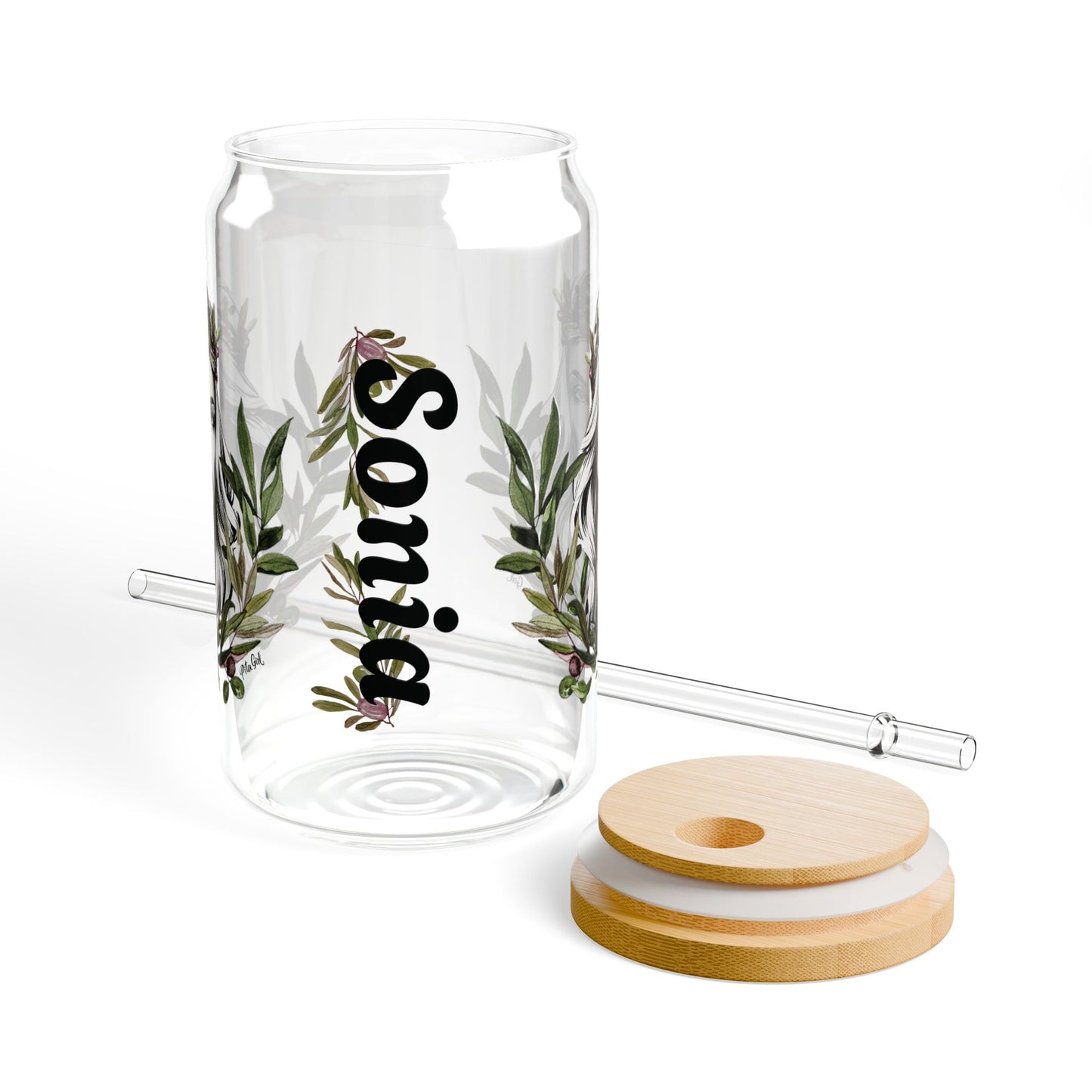 Stylish Personalized 16oz Sipper Glass - Perfect for Eco-Friendly Sips!