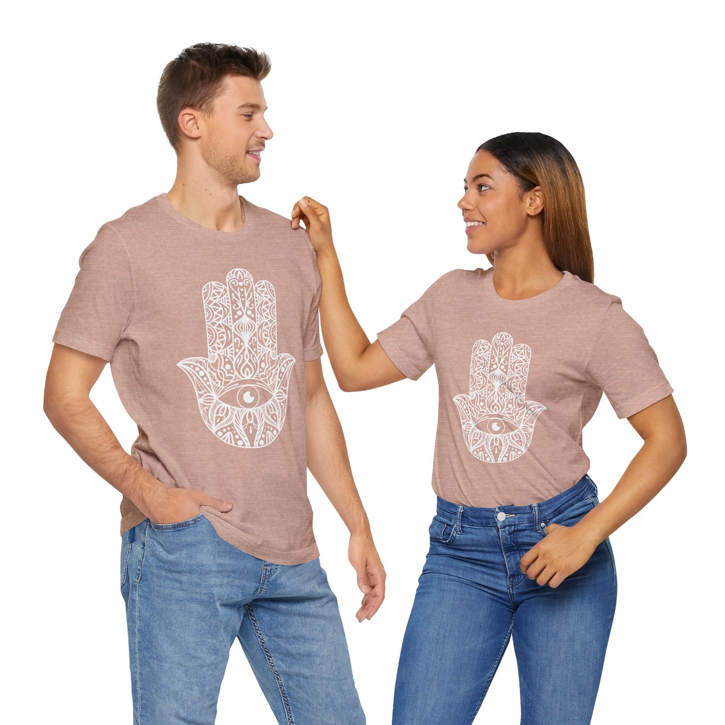 Pita Girl® Hamsa Palm Hand  Unisex Jersey Tee - Casual Comfort for Food Lovers